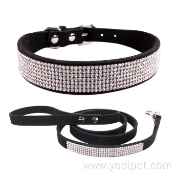 luxury diamond soft pet dog collar match